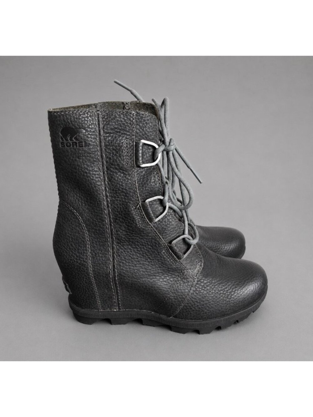 SOREL Joan of Arctic Size 7.5 Wedge II Waterproof Bootie in Quarry Gray Leather